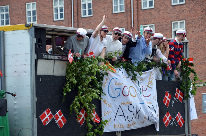 copenhagen denmark teenagers sailor hats high school graduation parties scandinavia