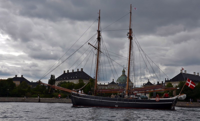 ship in copenhagen harbor denmark