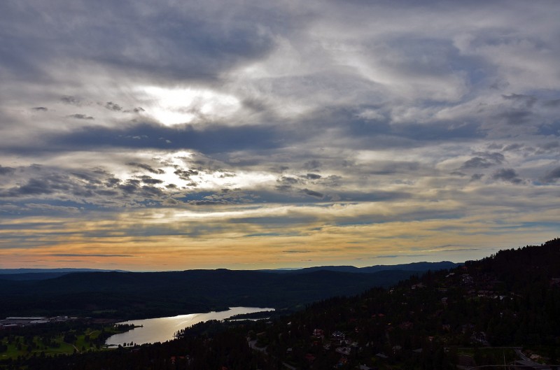 sunset from Holmenkollbakken oslo norway ski jump view