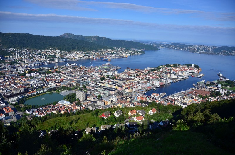 Bergen norway overlook mount floyen funicular