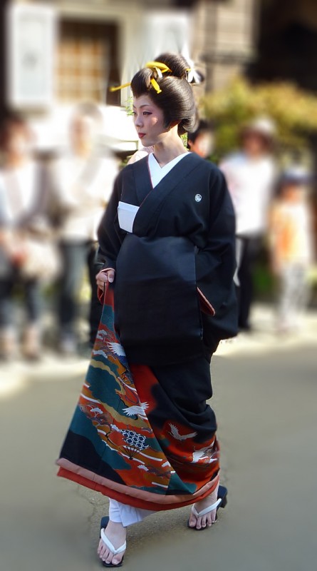 photoshop depth of field effect kimono japanese lady