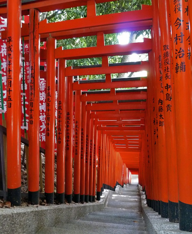 torii gate tunnel 山王稲荷神社 東京赤坂