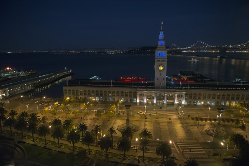 San Francisco night photography nikon d600 24-70mm f/2.8 lens hyatt regency hotel embarcadero san francisco night photography