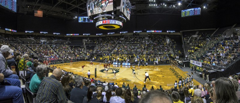 michael knight arena UO campus eugene oregon volleyball stanford ducks