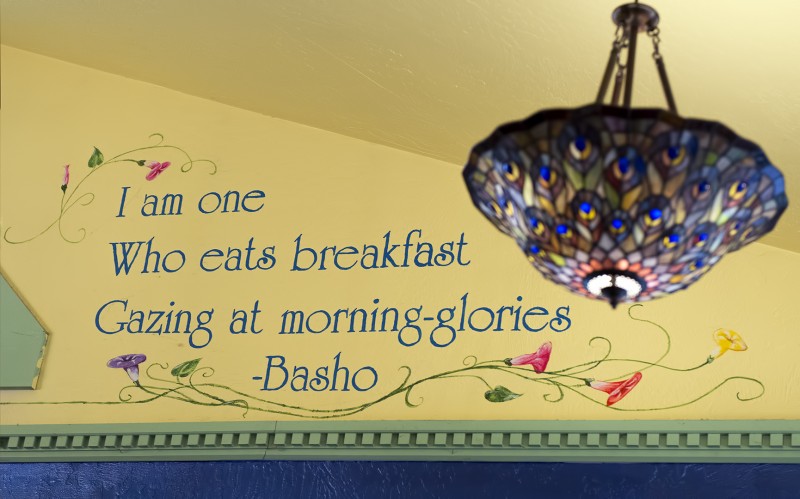 i am one who eats his breakfast gazing at morning glories