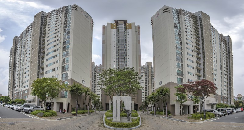 panorama photomerge gwangju apartments rok south korea