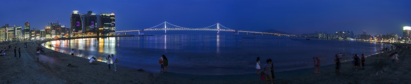 광안대교 panorama photomerge gwangan beach bridge night busan korea