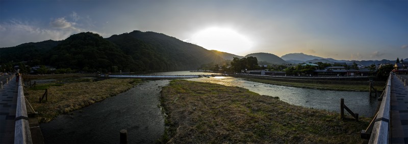panorama photomerge 14 pics arashiyama presunset kyoto japan