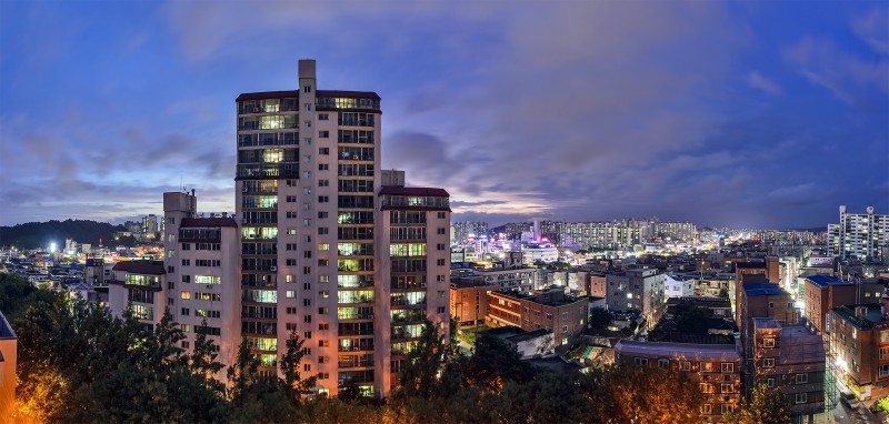 photomerge panorama gwangju blue hour chonnam national university