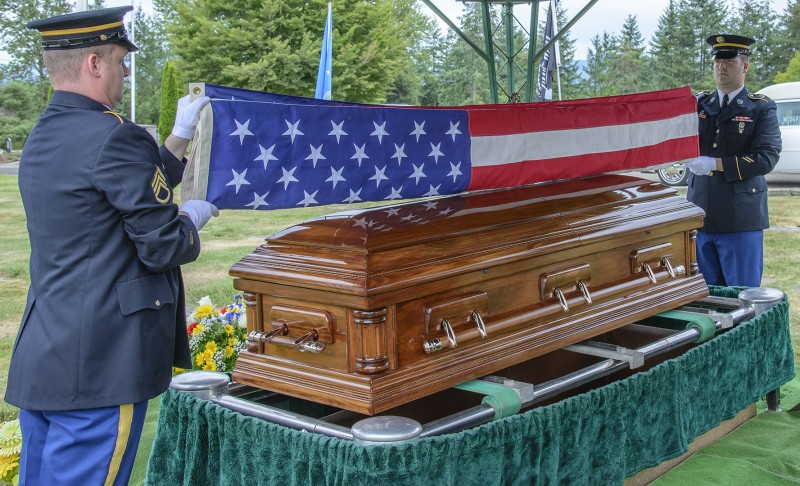 Glenn Case funeral military american flag