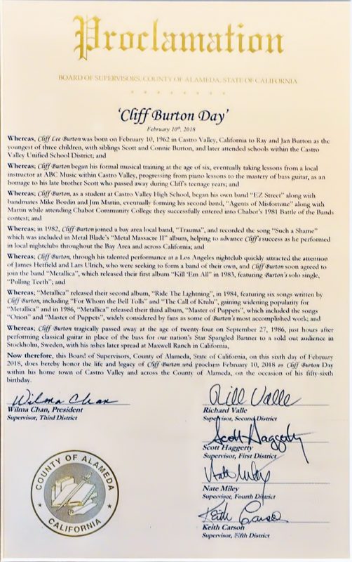 cliff burton alameda county day castro valley