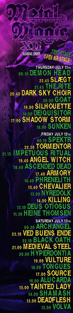 metal magic festival running order schedule lineup