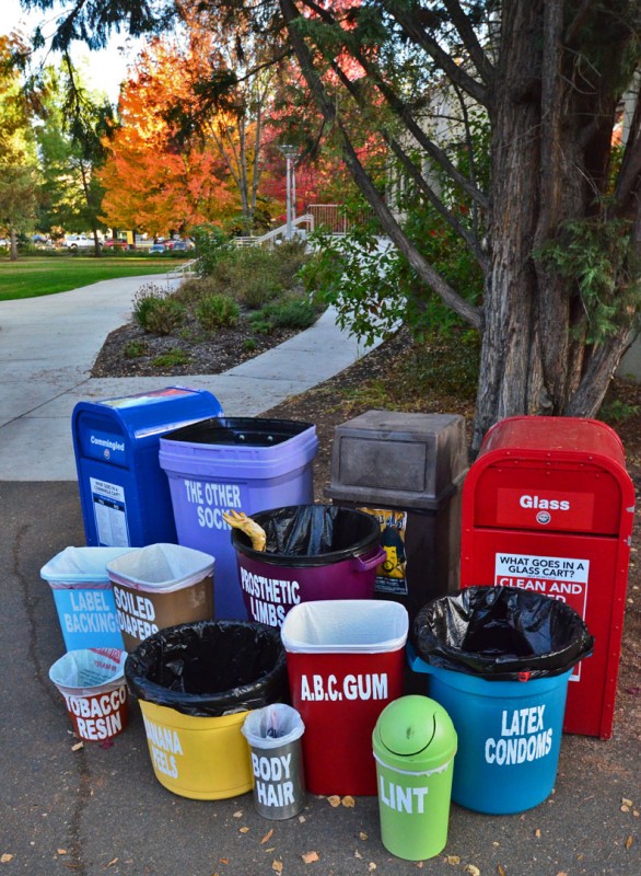 SOU Art recycling green program exhibit raider way