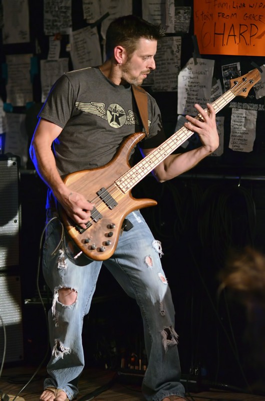 Brian Benavente bass Maldemption Musichead Bassist Brian Benavente of the band maldemption