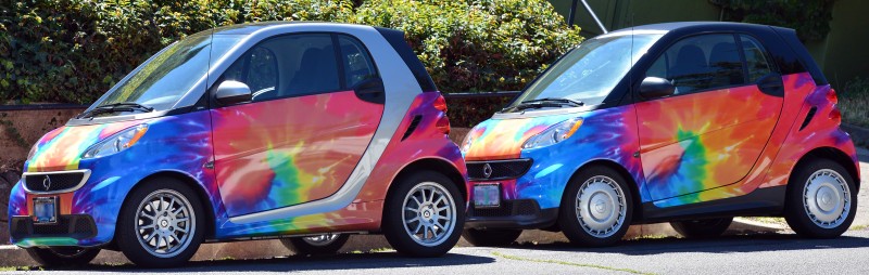 smart automobiles tie dyed smartcar smart car dye