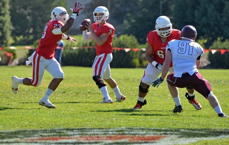 SOU football Montana Northern Austin Dodge back to pass closeup