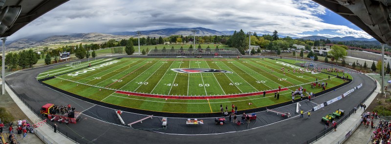 photomerge panorama new turf raider stadium football SOU runout