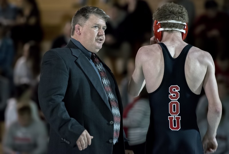 SOU wrestling Coach Mike Ritchey Casey Coulter