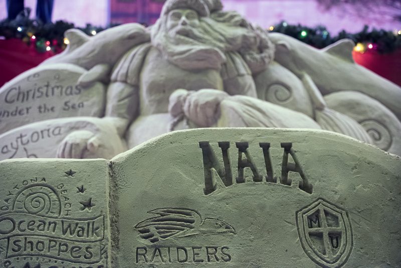 SOU football daytona pep rally sand sculpture