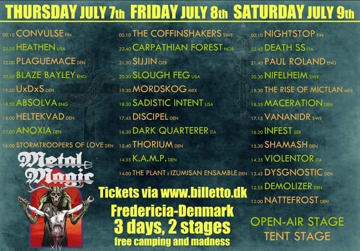2022 Metal Magic Festival Running Order schedule