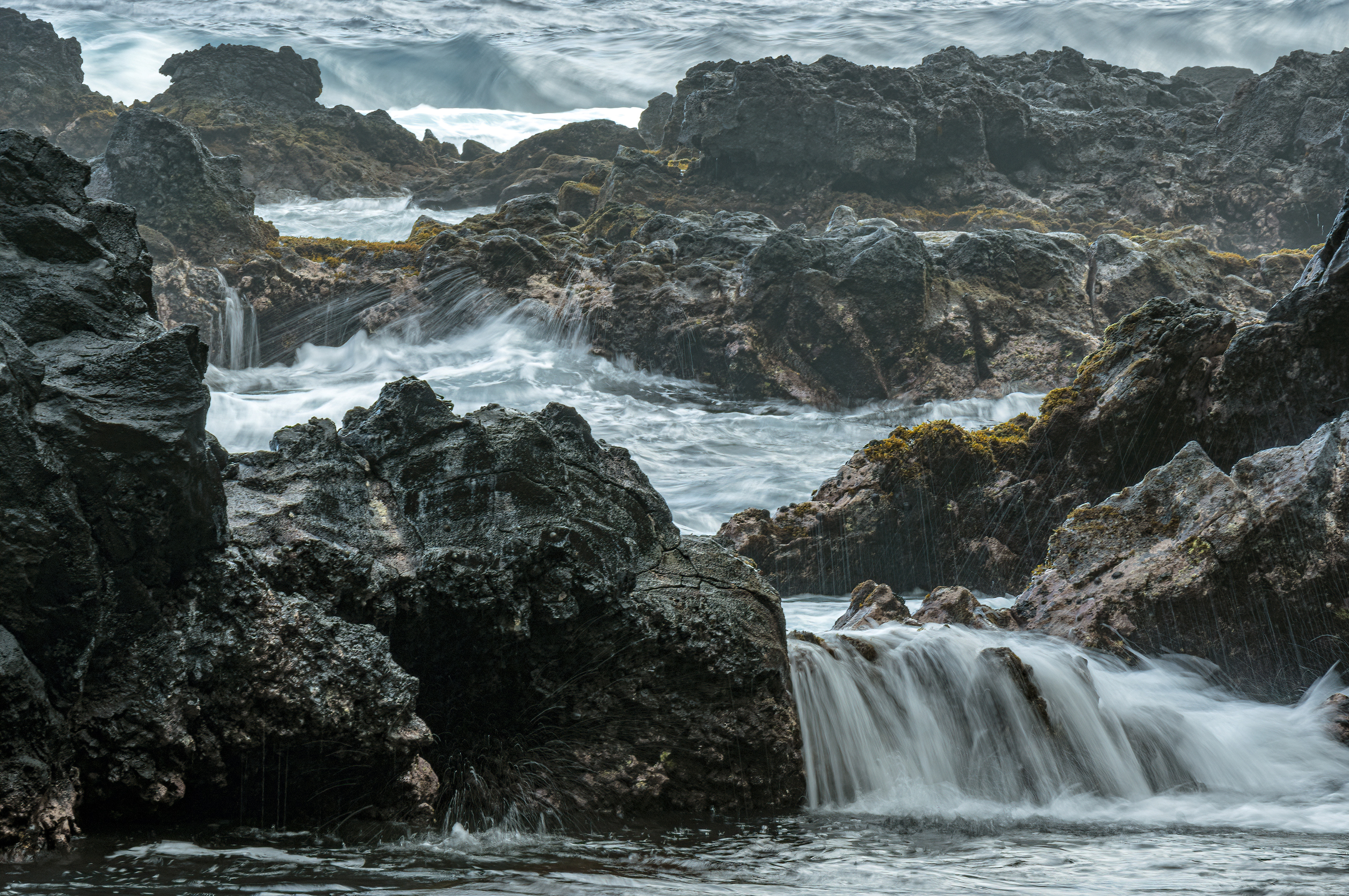 Kaihalulu Beach hana maui rocks long exposure-clear